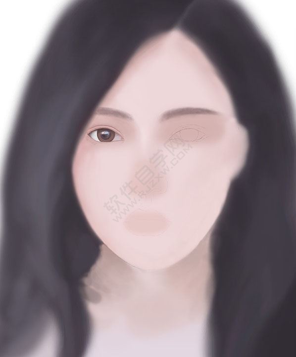 PS臨摹長發女生頭像的方法