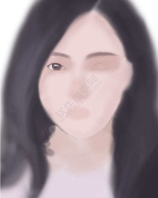 PS臨摹長發女生頭像的方法