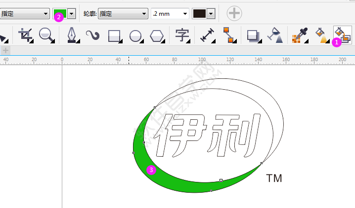 CDR設(shè)計(jì)伊利LOGO的簡(jiǎn)單方法