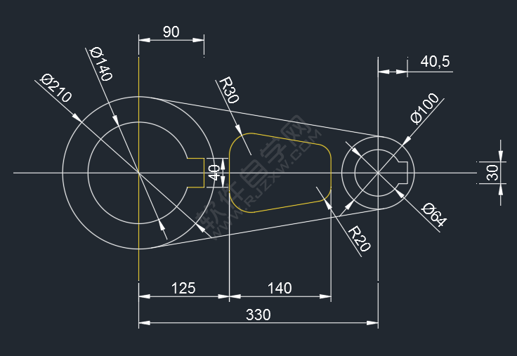 怎么用CAD偏移及圓角工具畫零件圖平面圖