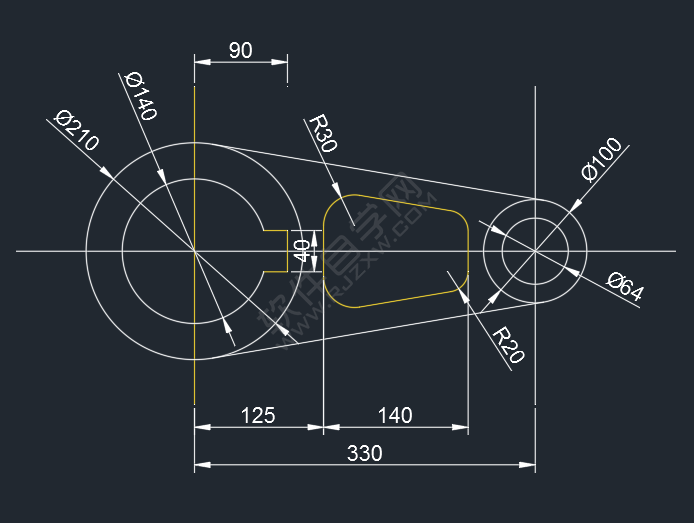 怎么用CAD偏移及圓角工具畫零件圖平面圖