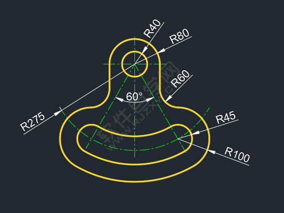 怎么用CAD圓畫相切圓圖形練習(xí)