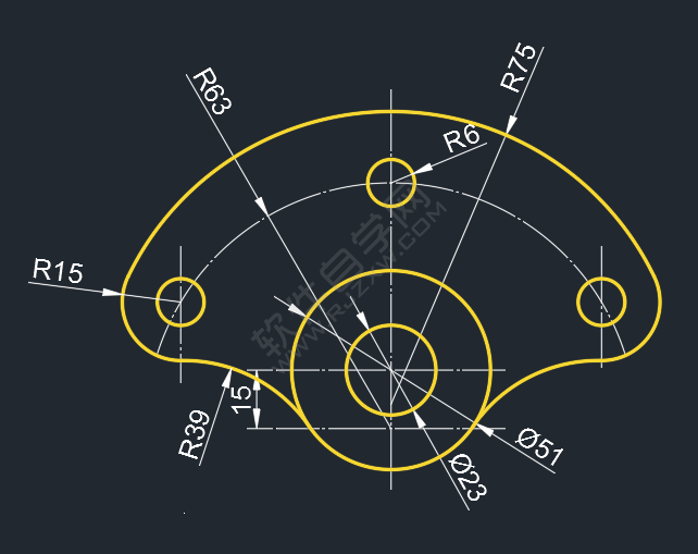 CAD用圓形工具畫圖練習