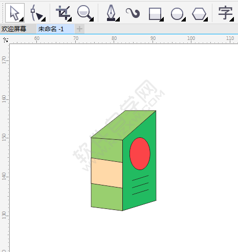 CDR繪制一瓶卡通牛奶盒
