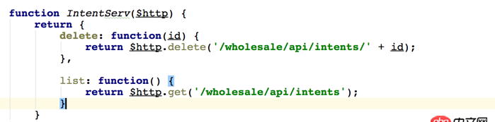 angular.js - 我該怎么寫這個delete函數(shù)呢？ 我現(xiàn)在寫成這樣了，但是只能刪除頁面的item，不能把刪除的部分傳給服務(wù)器