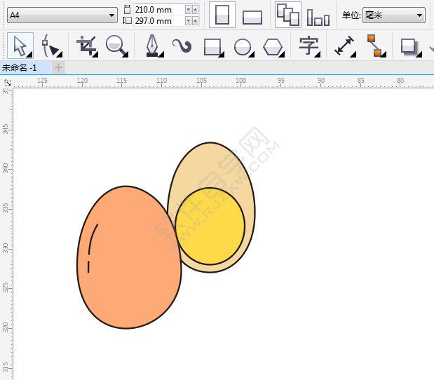CDR怎么畫卡通雞蛋