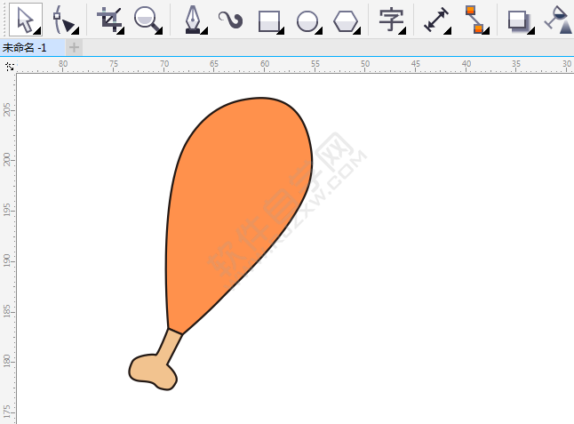 CDR畫一個(gè)卡通雞腿