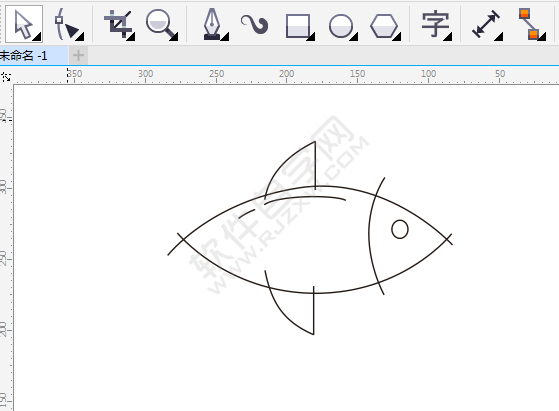 CDR畫一條小魚卡通圖