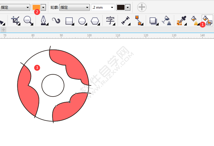 CDR畫(huà)一個(gè)餅干卡通圖