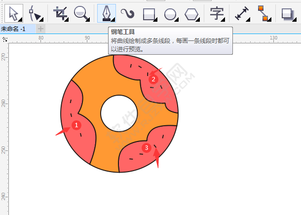 CDR畫(huà)一個(gè)餅干卡通圖