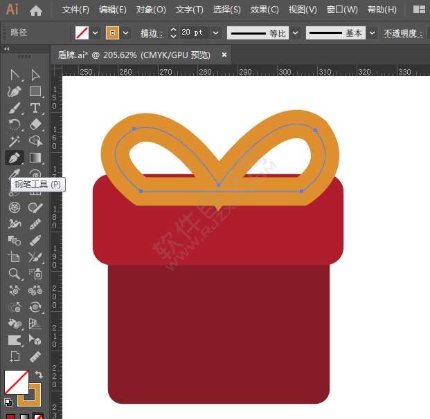 ai怎么畫禮物圖標