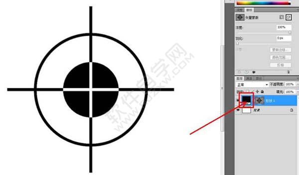 ps怎么繪制一個十字靶圖標