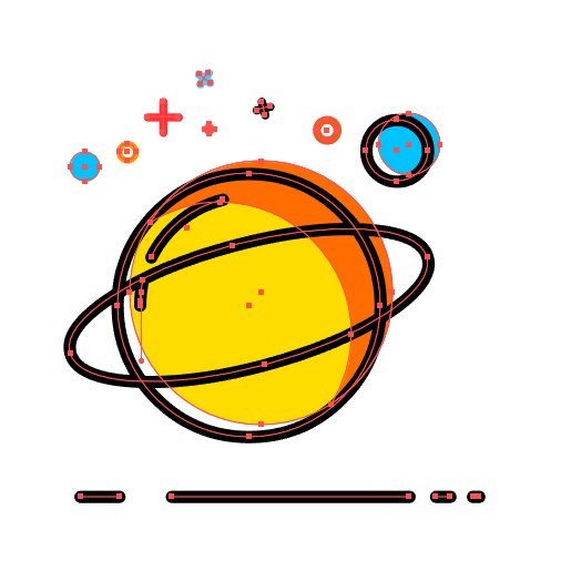 AI怎么繪制萌萌噠MBE風(fēng)格的星球圖標(biāo)