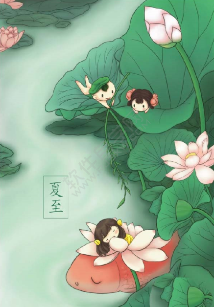 ai怎么設計豎屏的荷塘素材