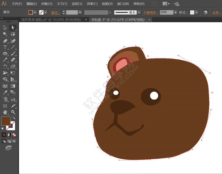 ai怎么畫吃東西的小熊
