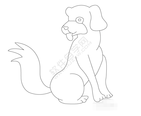 AI繪制卡通小黃狗