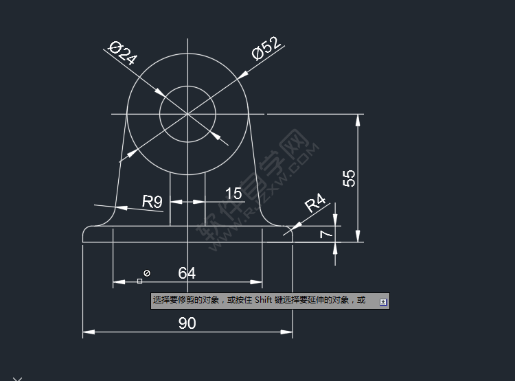 CAD二維練習(xí)題(04)繪制的方法