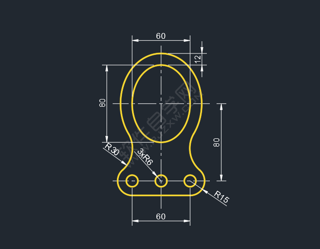 CAD二維練習題（06）繪制的方法