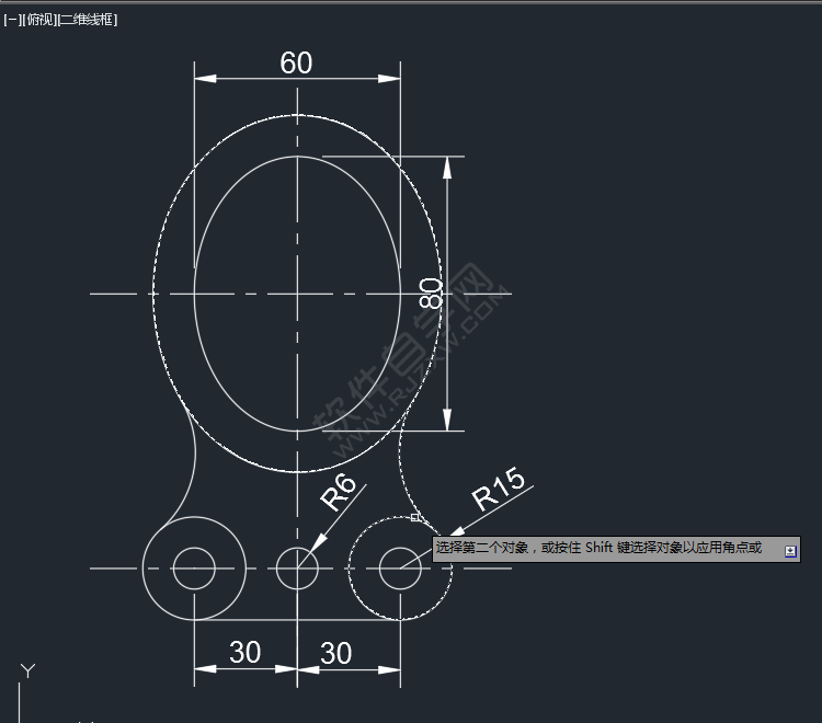 CAD二維練習題（06）繪制的方法