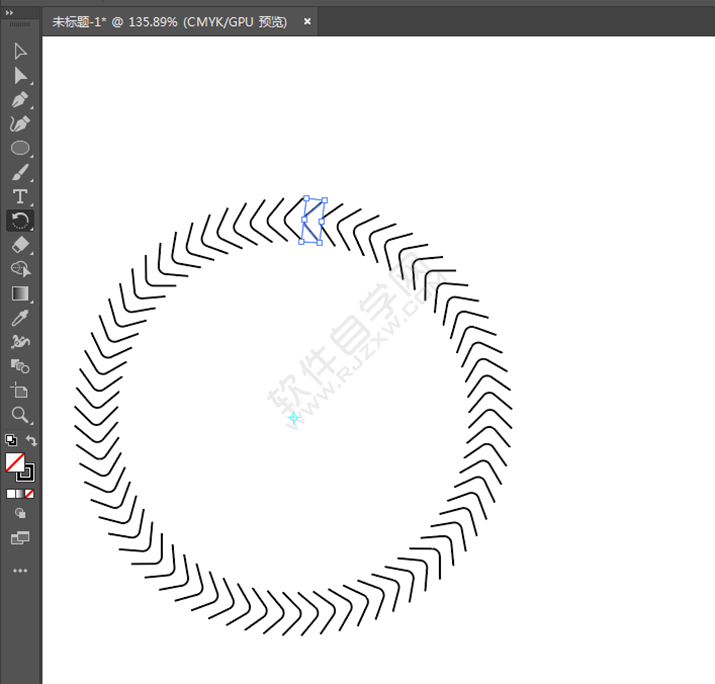 在AI中怎么旋轉陣列對象