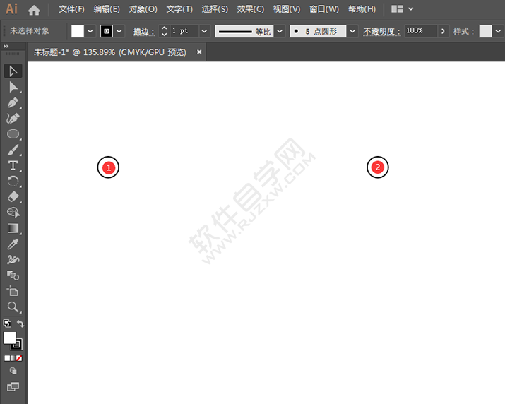 在AI中怎么做一排圓