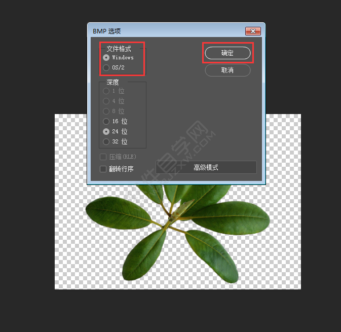 PS怎么做成BMP格式圖片
