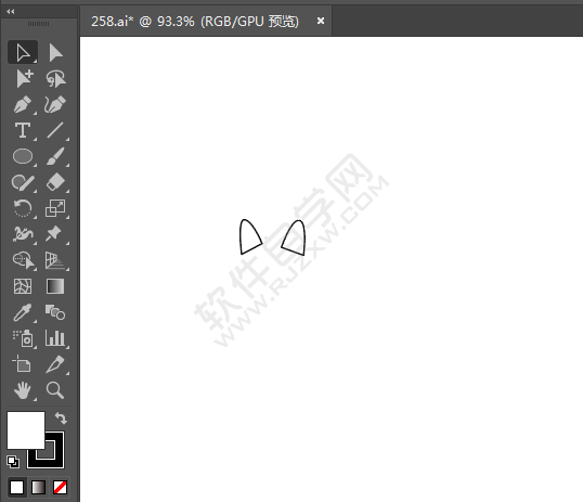 ai繪制兩個小貓示愛剪影圖案