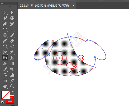 ai怎么畫小狗頭像
