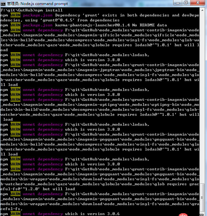 angular.js - grunt serve 無(wú)法啟動(dòng)