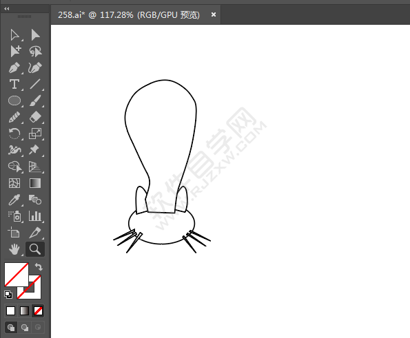 ai繪制小貓的倒影效果出來
