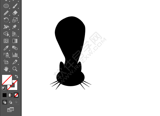 ai繪制小貓的倒影效果出來