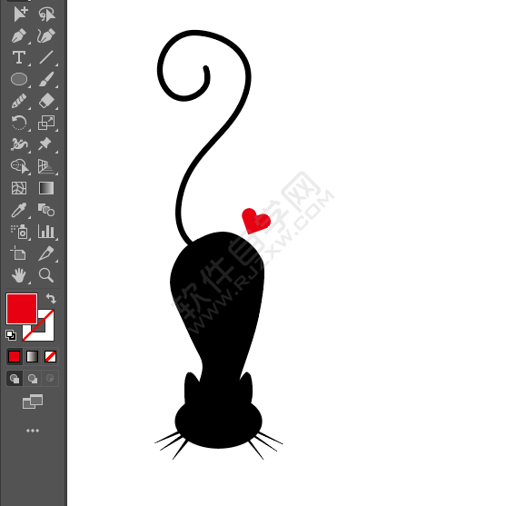 ai繪制小貓的倒影效果出來