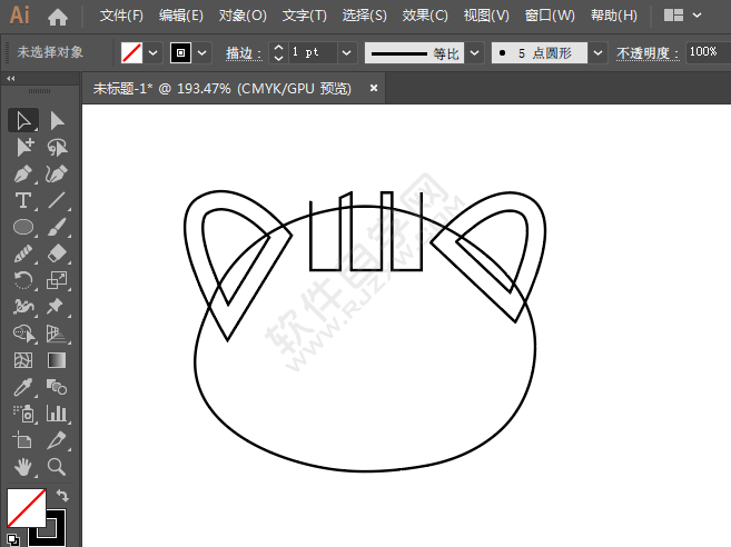 ai繪制小貓頭像
