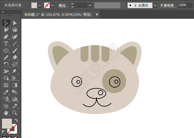 ai繪制小貓頭像