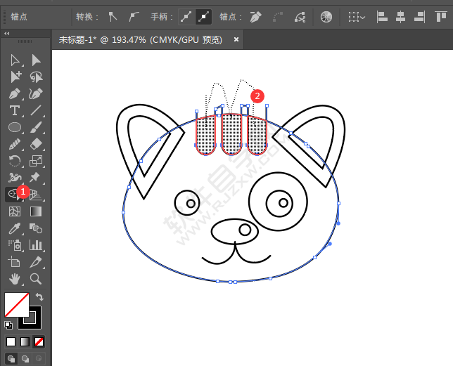 ai繪制小貓頭像