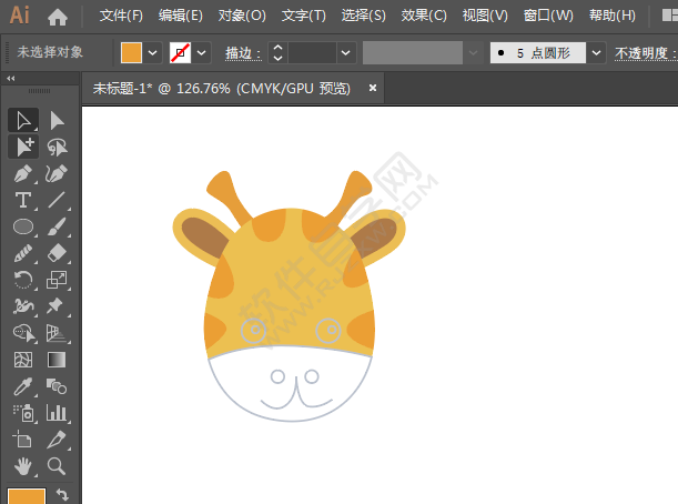 ai繪制可家的長頸鹿頭像
