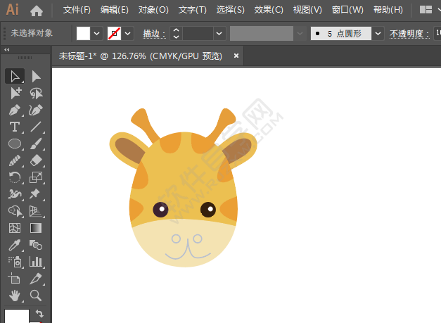 ai繪制可家的長頸鹿頭像