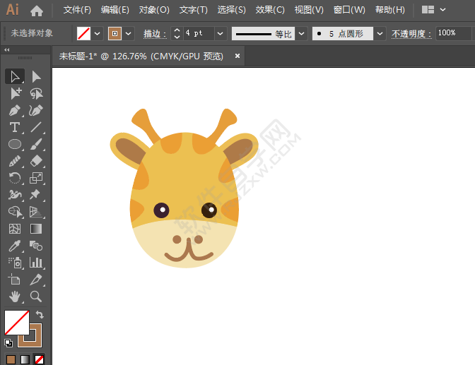 ai繪制可家的長頸鹿頭像