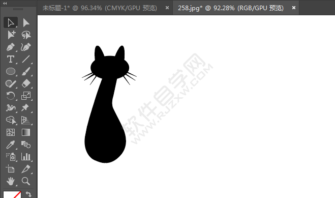 ai繪制一個(gè)坐立的貓