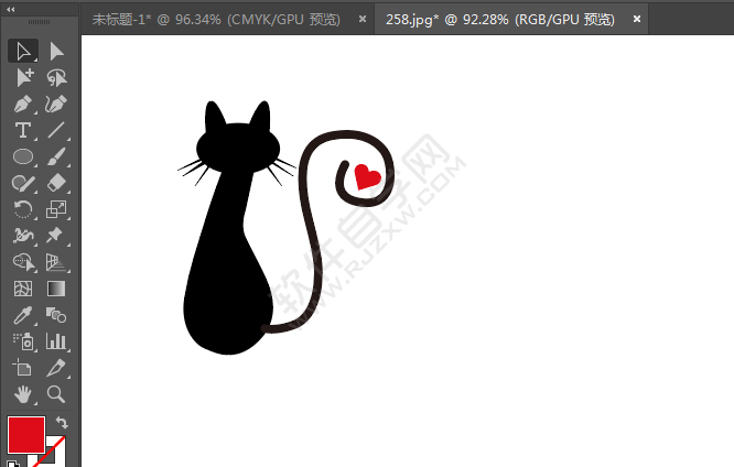 ai繪制一個(gè)坐立的貓