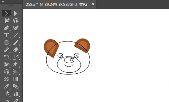 ai繪制一個棕色小熊頭像