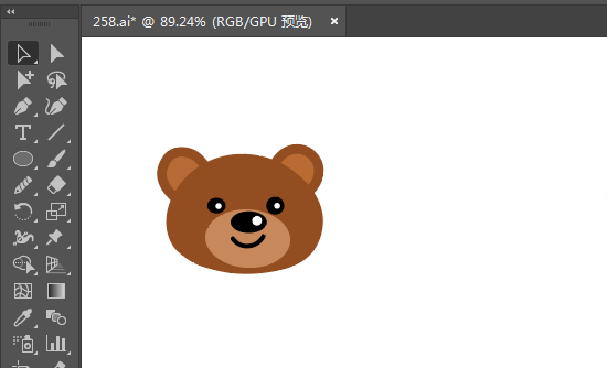 ai繪制一個棕色小熊頭像