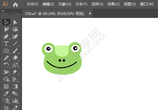 ai繪制青蛙頭像