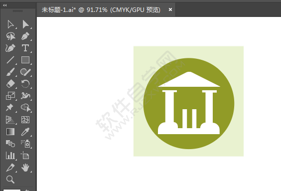 ai繪制涼亭標識的方法
