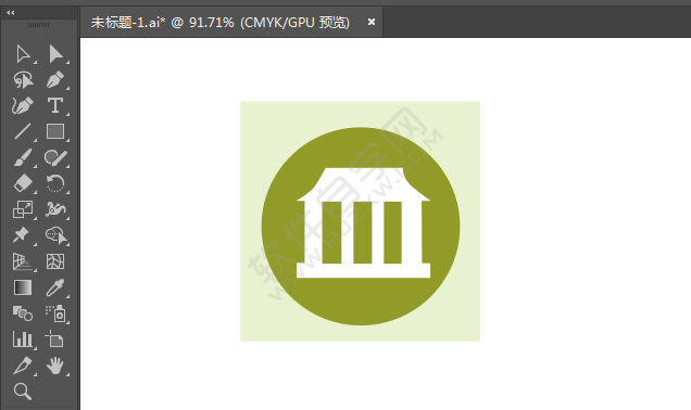 ai繪制會(huì)堂標(biāo)識(shí)的方法