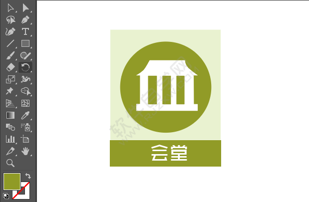 ai繪制會(huì)堂標(biāo)識(shí)的方法