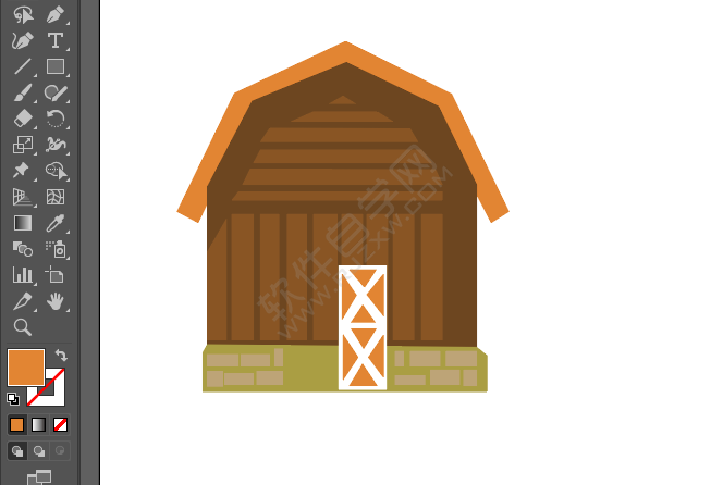 ai繪制卡通小狗窩圖案