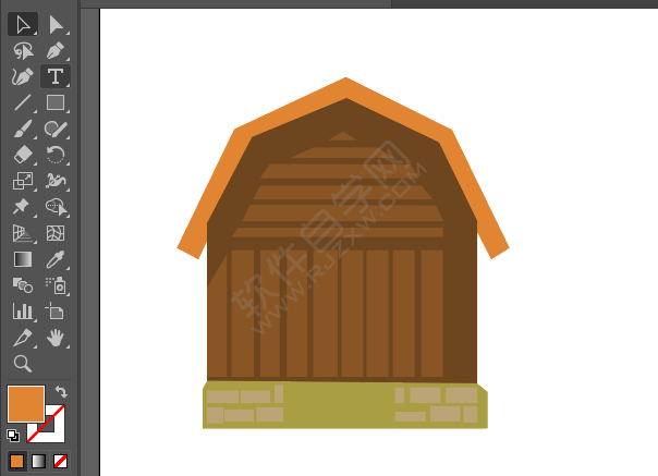 ai繪制卡通小狗窩圖案