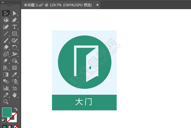 ai繪制大門標識的方法