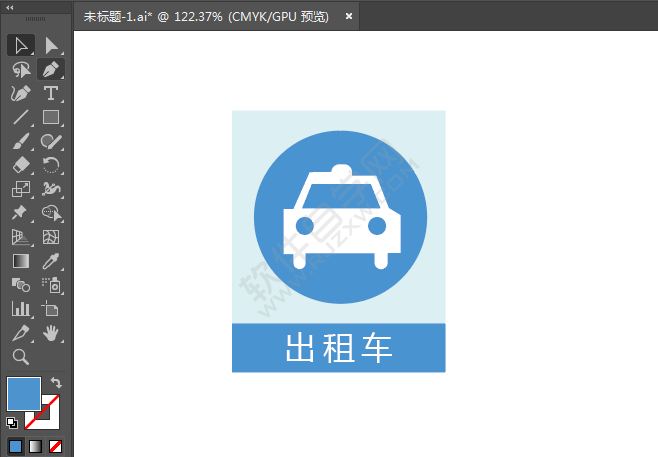 ai繪制出租車標識的方法